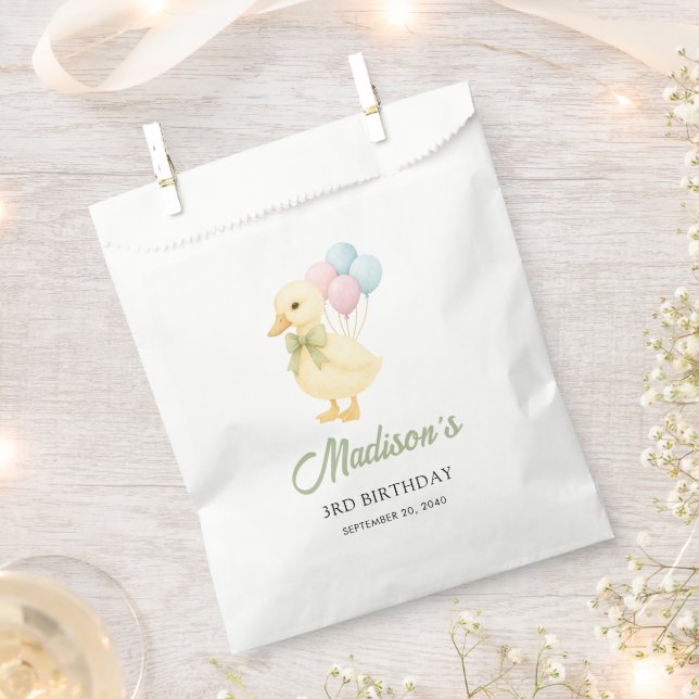 Cute Duck Theme Kids Birthday Party Favour Bags (Clipped)