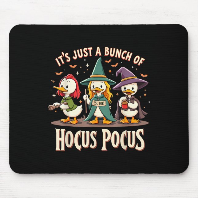 Cute Duck Trio Witchy Hocus Pocus Halloween Magic  Mouse Mat (Front)
