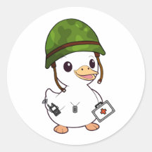 Cute Duck Wearing army helmet