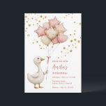 Cute Duck With Balloons Kid's Birthday Invitation<br><div class="desc">Cute Duck With Balloons Kid's Birthday Invitation</div>