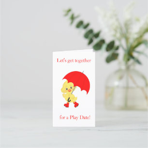 Cute duck with play date appointment card
