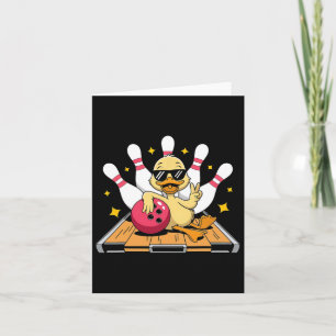 Cute Duck With Sungles Playing Bowling For Men Wom Card