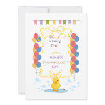 Cute Duckling Birthday Invitation for Kids