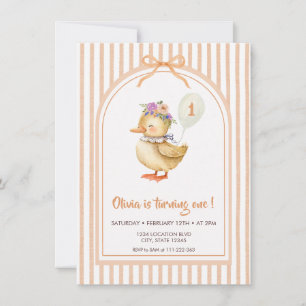 Cute Duckling Birthday Party Invitation