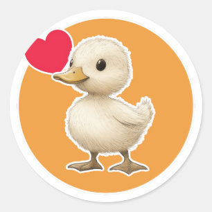Cute Duckling Classic Round Sticker