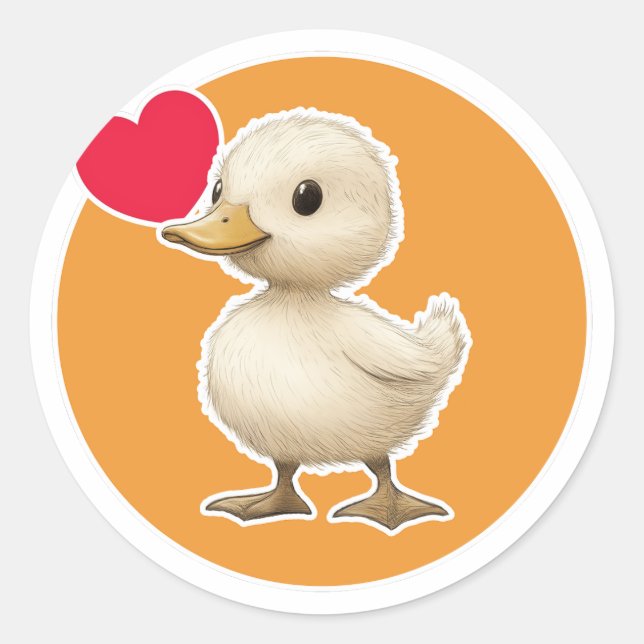 Cute Duckling Classic Round Sticker (Front)