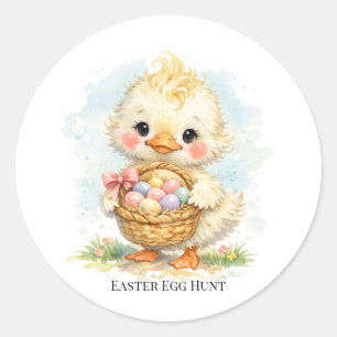 Cute Duckling Easter Egg Party Classic Round Sticker