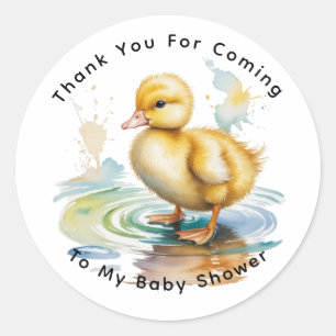 Cute Duckling Gender Neutral Baby Shower Classic Round Sticker