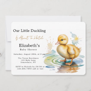 Cute Duckling Gender Neutral Baby Shower Invitation