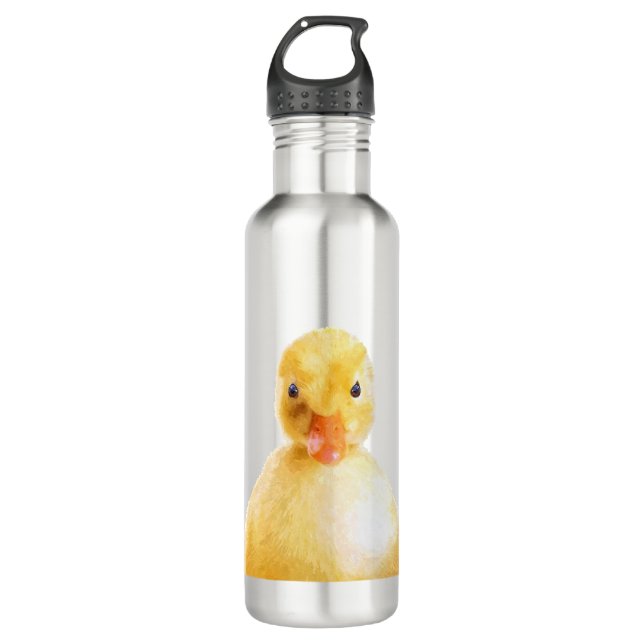 Cute Duckling Portrait 710 Ml Water Bottle (Front)