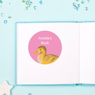 Cute Duckling This book belongs to Personalised Classic Round Sticker