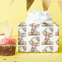 Cute Duckling with Pink Ice Cream Party