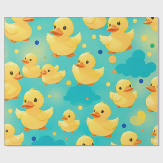 Cute ducklings Swimming in a Pond Wrapping Paper