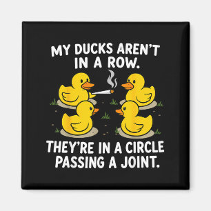Cute Ducks Are Not In A Row In A Circle Ping Magnet