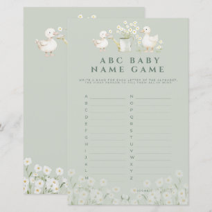 Cute Ducks & Daisies Baby Name Shower Games