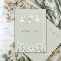 Cute Ducks & Daisies Baby Showe Flat Thank You Car