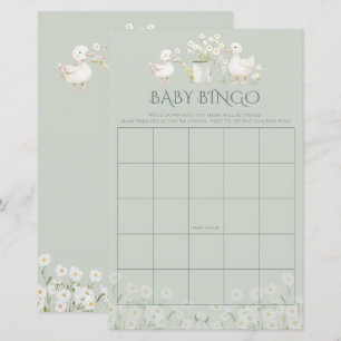 Cute Ducks & Daisies Bingo Baby Shower Games