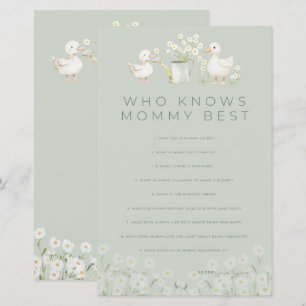 Cute Ducks & Daisies Mummy Baby Shower Games