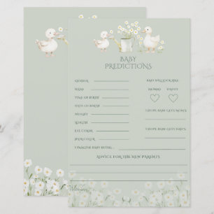 Cute Ducks & Daisies Predictions Baby Shower Games