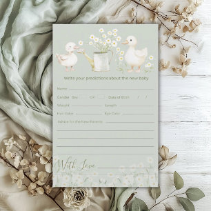 Cute Ducks & Daisies Predictions Baby Shower Games
