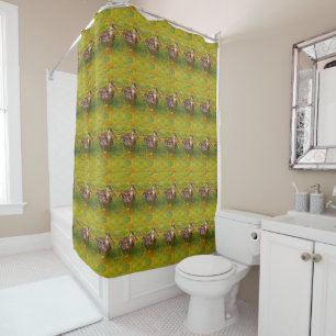 Cute Ducks In A Row Animal Pattern  Shower Curtain