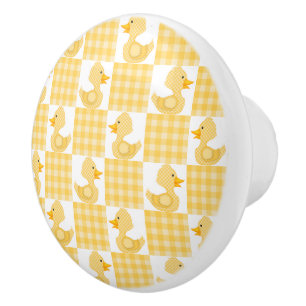 Cute Ducks (Yellow) Ceramic Knob