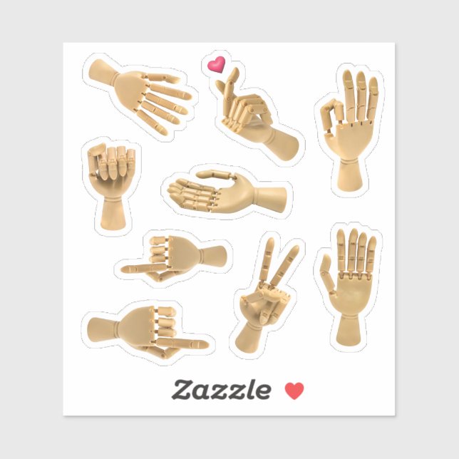 Cute Dummy Toy Hand Sticker Set (Sheet)