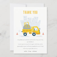 Cute Dump Truck Construction Vehicle Birthday