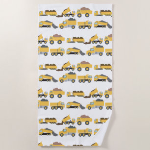 Cute Dump Trucks Construction Trucks Boys  Beach Towel