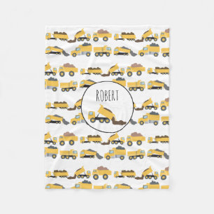 Cute Dump Trucks Construction Trucks  Fleece Blanket