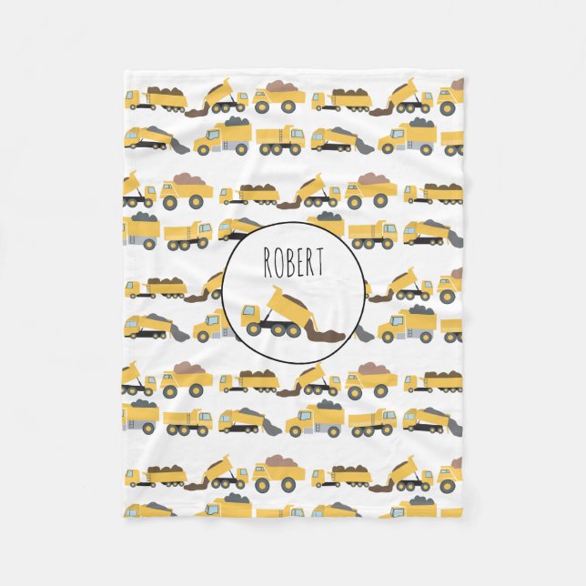 Cute Dump Trucks Construction Trucks  Fleece Blanket (Front)