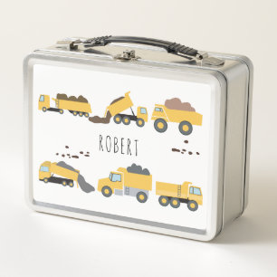 Cute Dump Trucks Construction Trucks  Metal Lunch Box