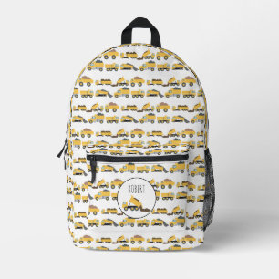 Cute Dump Trucks Construction Trucks School Printed Backpack