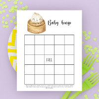Cute Dumpling Baby shower bingo game
