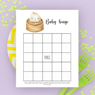 Cute Dumpling Baby shower bingo game