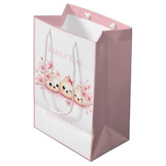 Cute Dumpling Girl Birthday Party Medium Gift Bag