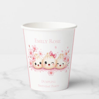Cute Dumpling Girl Birthday Party Paper Cups