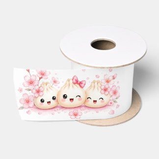 Cute Dumpling Girl Birthday Party Satin Ribbon