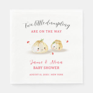 Cute Dumpling Mushroom Twin Baby Shower  Napkin