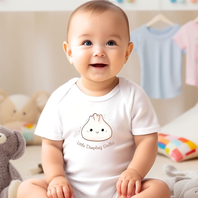 Cute Dumpling Script Personalized Baby Bodysuit (Cute Dumpling Script Personalized Baby Bodysuit)