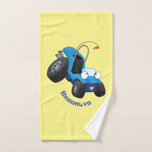 Cute dune buggy off road vehicle cartoon  bath towel set (Hand Towel)