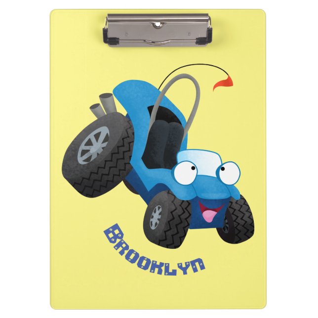 Cute dune buggy off road vehicle cartoon  clipboard (Front)