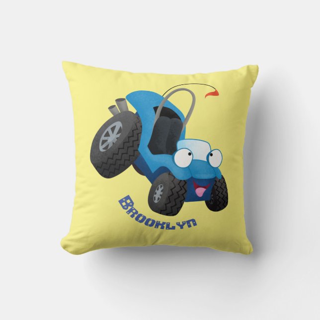 Cute dune buggy off road vehicle cartoon cushion (Front)
