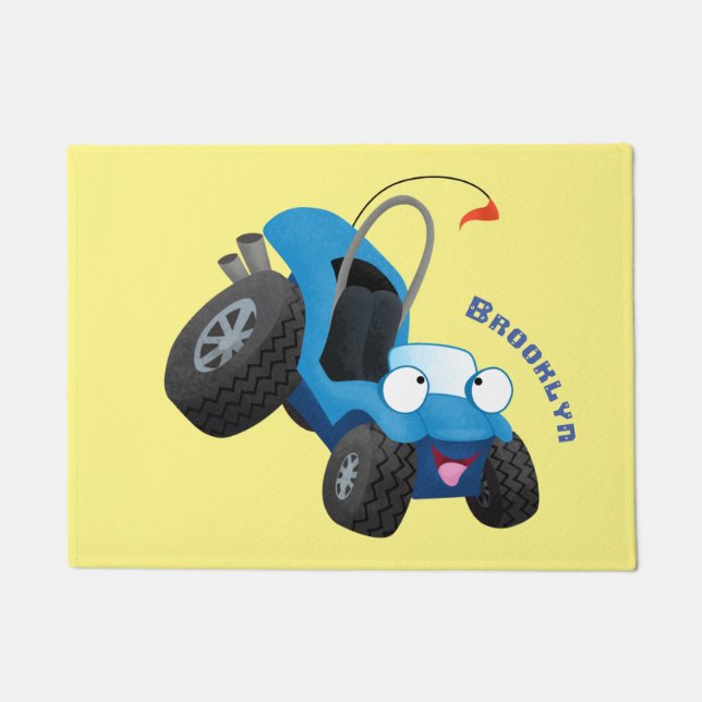 Cute dune buggy off road vehicle cartoon  doormat (Front)