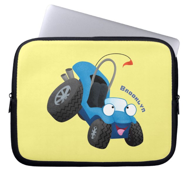 Cute dune buggy off road vehicle cartoon laptop sleeve (Front)