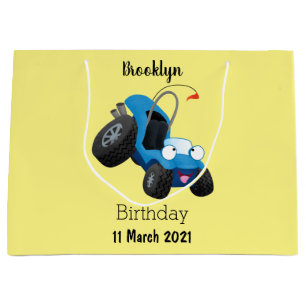 Cute dune buggy off road vehicle cartoon large gift bag
