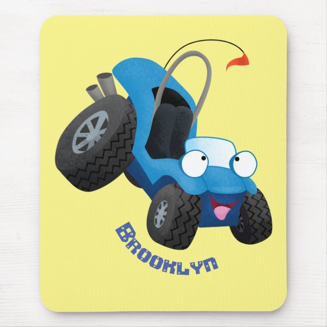 Cute dune buggy off road vehicle cartoon  mouse mat (Front)