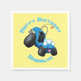 Cute dune buggy off road vehicle cartoon napkin