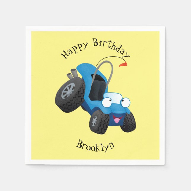 Cute dune buggy off road vehicle cartoon  napkin (Front)