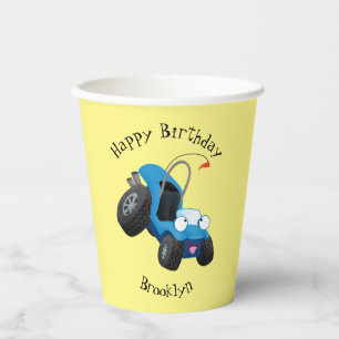 Cute dune buggy off road vehicle cartoon paper cups